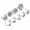 Various sizes of stainless steel open ring bases with double ball ends for DIY jewelry - 6mm (1g) / Silver