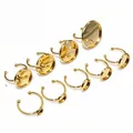 Detailed macro view of various sizes of golden stainless steel open ring cabochon bases - 6mm (1g) / Gold