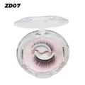 Reusable self-adhesive false eyelashes model ZD07 stored in a clear glittery case - ZD07