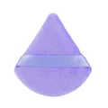 Soft purple triangular flocked makeup powder puff with satin ribbon handle for setting - Standard Size / Purple