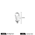 Silver stainless steel lobster clasp jewelry finding, 11mm polished DIY connection buckle - Square Buckle / 11mm / Steel
