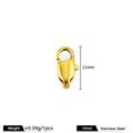 Golden stainless steel lobster clasp jewelry connector 11mm for DIY necklace bracelet - Square Buckle / 11mm / 18K Gold