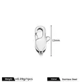 13mm stainless steel lobster clasp jewelry finding for DIY necklaces and bracelets - Square Buckle / 13mm / Steel