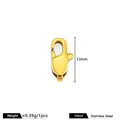 13mm high polish gold stainless steel lobster clasp connector for DIY necklace and bracelet - Square Buckle / 13mm / 18K Gold