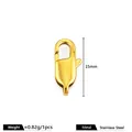 15mm polished gold stainless steel lobster clasp finding for DIY necklace jewelry - Square Buckle / 15mm / 18K Gold