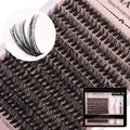 Kit extension ciglia a ciuffetti individuali fai-da-te con ciglia D-curl e colla - Diy-tzyw-078【40d/240 Cluster】