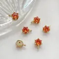 Pendentif couronne en zircon orange vif plaqué or 14K pour la création de bijoux DIY - Prix ​​d'une Unité De Zirconium Orange Clair N° 8