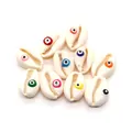 Perline di conchiglia naturale con stampe a occhio colorate per gioielli fai da te - Colori Misti (20 Pezzi/confezione) / 9x19mm 1.5g/Pezzo