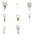 Collection of 8 vintage style alloy scissors pendants for DIY handmade jewelry making - Antique Silver Scissors Mixed Set (SN618)