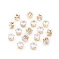 Gedetailleerd overzicht van meerdelige fonkelende zirkonia koperen oorbellen voor DIY-sieraden. - Geen Infuus Geen Naalden – Goud! / 6mm