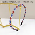 Patriotic red white and blue rhinestone headband for July 4th Independence Day party headband - Slim Red White Blue Crystal Style (0.6cm Wide)
