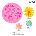 Moule en silicone rose en forme de fleur pour la décoration de gâteaux et chocolats - 1#A354 Rose-Grande Marguerite