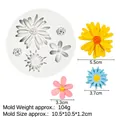 Moule silicone multi-styles pour fleurs de tournesol et cerisier, fondant et chocolat DIY - 1#A354 Gris-Grande Marguerite