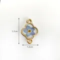 1.7x1.2cm Legierung Anhänger mit echter blauer Vergissmeinnicht-Trockenblume für DIY - Kleines Blaues Blümchen / Gh173
