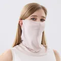 Maschera e scaldacollo in 100% seta di gelso color nudo per protezione solare - Taglia unica / Beige