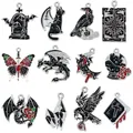 Lot de 12 breloques gothiques d'Halloween en alliage pour la création de bijoux DIY - Série Punk Dark Halloween (SN1768) / 12 Pièces / Argent