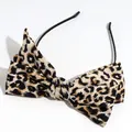 Vintage haarband met grote strik in luipaardprint voor een modieuze dames haarstyling - Gele luipaardprint hoof帮