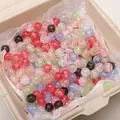 Perline tonde colorate in resina opale per gioielli fai-da-te fatti a mano - Capsule Miste In Modo Casuale 10 Capsule Per Confezione / 10mm Diametro Foro 1.5mm
