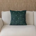 Funda de cojín navideño verde oscuro con bordados de estrellas amarillas y pinos - Árbol De Navidad Dorado Verde / 45x45cm (Solo Funda)