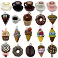 Various colorful miniature food resin charms for DIY keychains and jewelry making accessories - Mixed 20 Resin Food And Coffee Cups Series - 1 Of Each Of 20 Designs - 27.45g - Sn1749