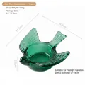 Green bird-shaped glass tealight candle holder with weight and size specifications - Bird-shaped Glass Candlestick - Green