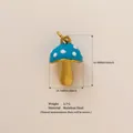 Blue mushroom-shaped stainless steel pendant charm for DIY jewelry making - Blue Mushroom Pendant