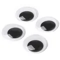 Yeux mobiles adhésifs noir et blanc pour projets de bricolage enfant et animaux en peluche - Environ 45 Mm De Diamètre 6 Pièces Par Paquet