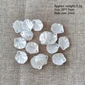 Pétales en acrylique irisé blanc avec texture de coquillage pour bijoux DIY créatifs - 2#【20*17mm】