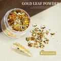 Close-up detail of ultra-thin gold leaf flakes for professional DIY nail art decoration - Large Gold Flakes