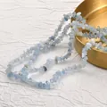Irregular 3-5mm light blue natural crystal stone beads for DIY jewelry making - 24# Clear Aquamarine (1 Strand)