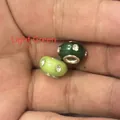 Perle en résine vert clair à large trou avec strass pour la création de bijoux - Trou 5mm Largeur 15mm Hauteur 8mm / Vert clair (L2538-6)