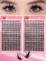 Extensiones de pestañas profesionales estilo manga curvatura C en estuche de color rosa - Diy-tz517 [384 Grupos]