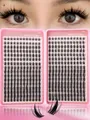 Kit de extensiones de pestañas DIY en racimos en paletas rosas para volumen natural - Diy-tz529 [384 Grupos]