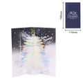 Festive 3D pop-up Christmas greeting card with holographic tree, size 110x195mm - Sparkling Christmas Tree - Blue