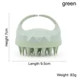 Brosse de massage du cuir chevelu en silicone vert avec poignée pour le nettoyage - Vert Paille de Blé