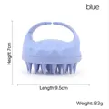 Brosse de massage du cuir chevelu ergonomique en silicone bleu, taille 9,5 cm x 7 cm - Bleu Paille de Blé