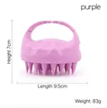 Brosse de massage du cuir chevelu en silicone violette pour lavage et soin 9,5x7cm - Violet Paille de Blé