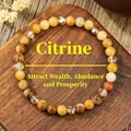Handgemaakte stretch armband met natuurlijke citrien en verweerde jaspis kralen voor dames - Multi Gemengde Zen-stijl (ZJ15842)