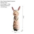 Linda figura de conejo de dibujos animados estilo pastoral resina decoración 23cm - Coneja Hembra