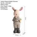 Figura de conejo de resina estilo pastoral con detalles de tamaño para decoración casa - Conejo Macho
