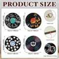 Set of 4 round wood wall decorations with vinyl patterns, 19cm diameter and 0.5cm thickness. - Y26y90311_q 19*19*0.5cm 4 Pieces
