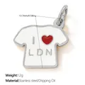 I Love LDN T-shirt shaped stainless steel pendant charm DIY accessory - PJ2159WRS