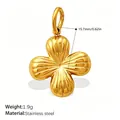 Goldener Anhänger in Kleeblattform aus Edelstahl für individuellen Schmuckentwurf und Design - Gold Hohl Kleeblatt Stil (PJ1972G)