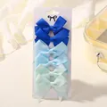Juego de 6 lazos para el pelo de cinta de falla para niñas en tonos azul y verde menta - Degradado Azul y Verde (6C)