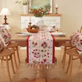 Elegante runner da tavola jacquard floreale con nappe colorate per decorazioni primaverili - Garofani A Forma Di Cuore + Nappe Rosa (non Lavare In Lavatrice) / Taglia Personalizzata