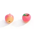 Detailed view of 3D pink resin apple charms with metal loops for DIY jewelry making. - Pink Apple / 17*15mm / Pink