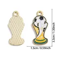 Soccer world cup trophy pendant alloy DIY charm 3.3cm gold enameled football design - A8-323/33*15mm/1.85g