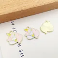 Cute pink and white enamel unicorn alloy charms for DIY jewelry making and pendants - Unicorn (14747)