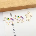 Unicorn enamel alloy charms for DIY jewelry making with gold finish details - Unicorn (14749)