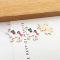 Colorful enamel unicorn charms made of alloy for creative DIY jewelry making projects - Unicorn (14750)